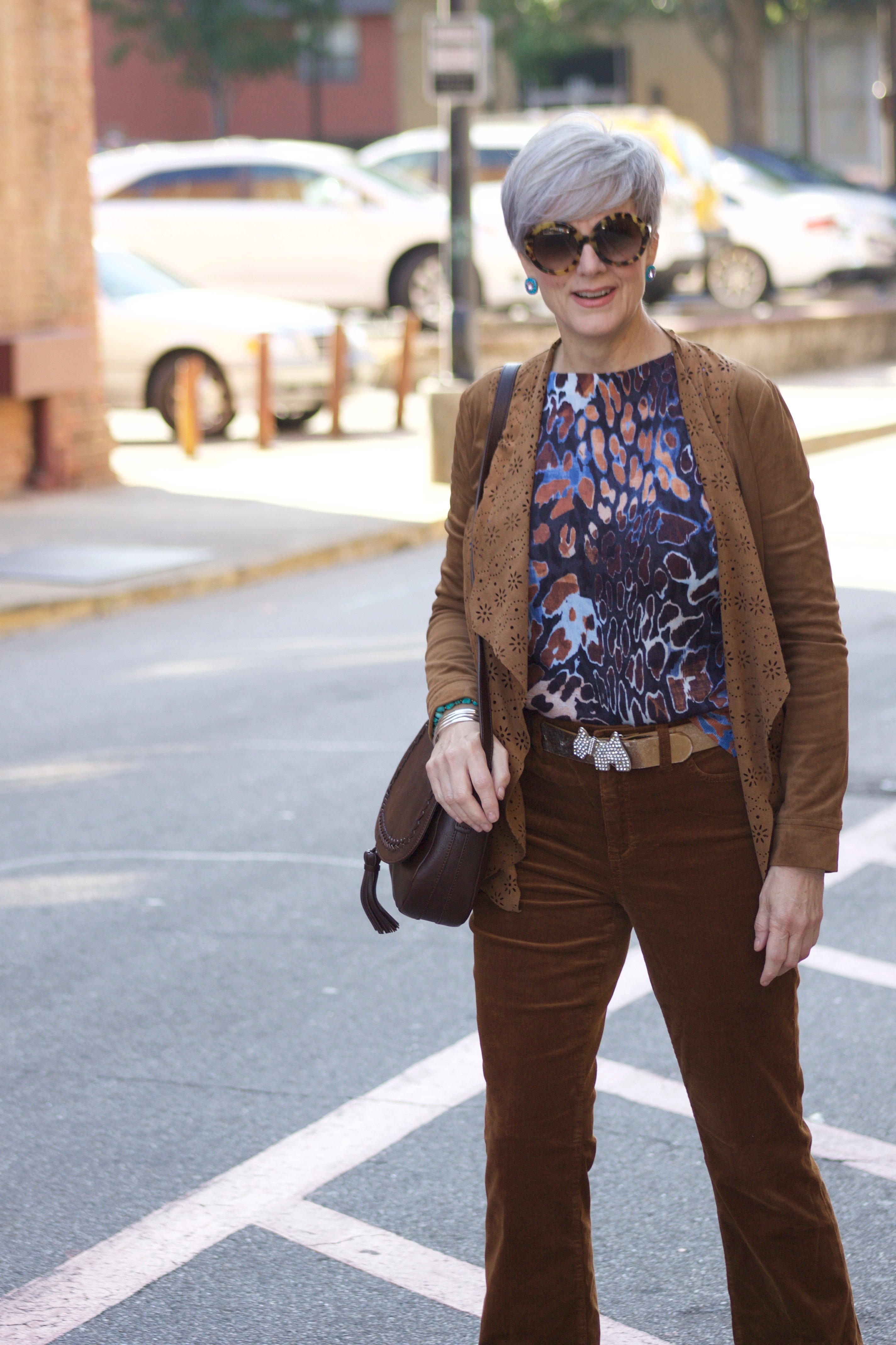 cross body and corduroy