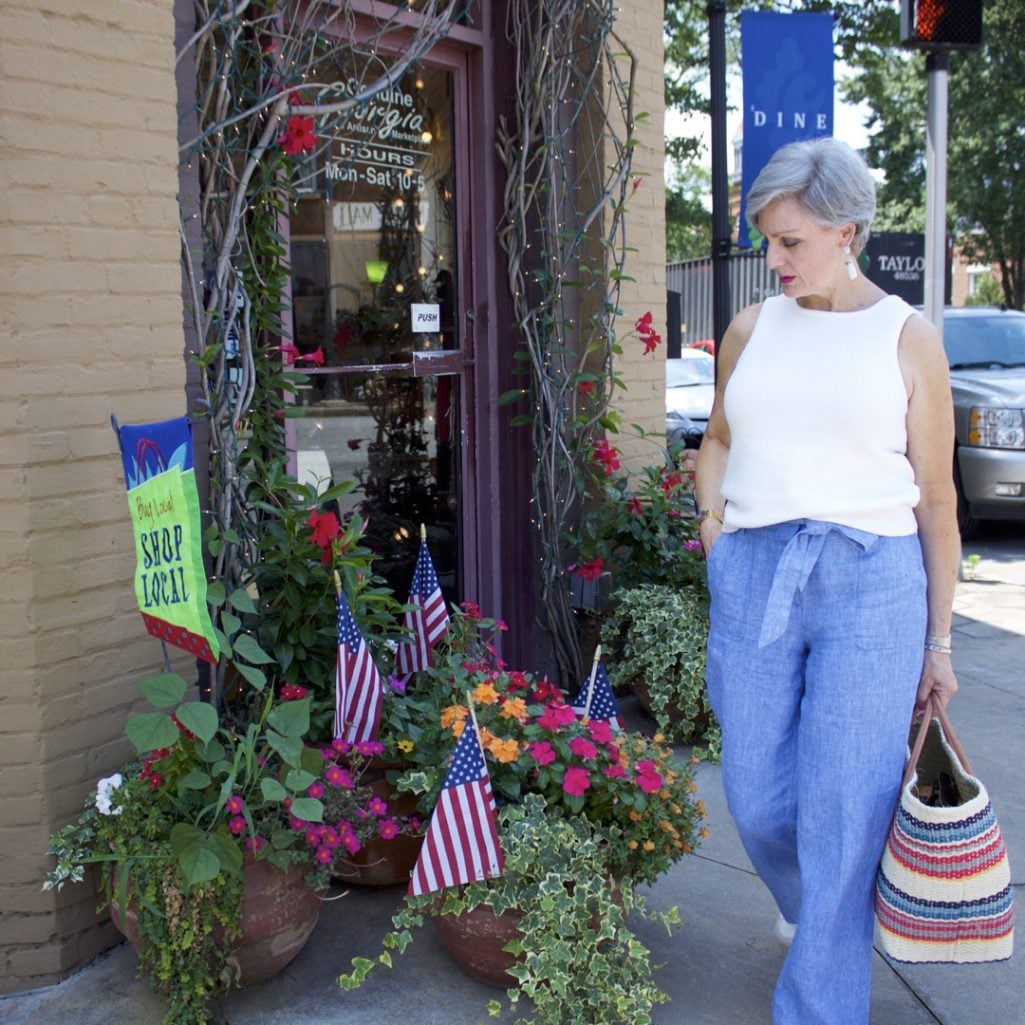 wide leg chambray pant