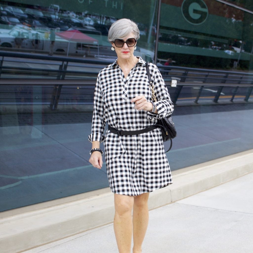 gingham shirtdress