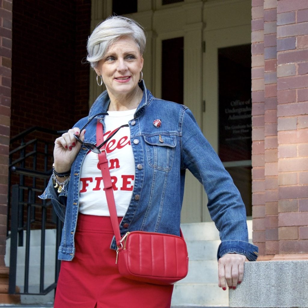 red a-line skirt from talbots