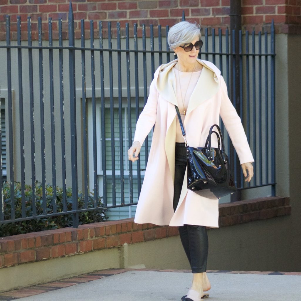 long duster cardigan in pantone's color of the year - rose