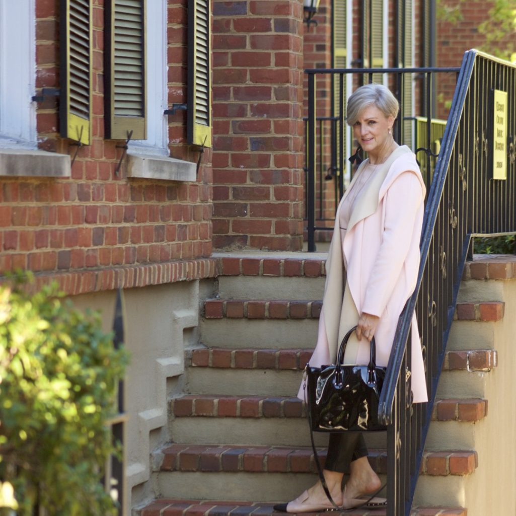 long duster cardigan in pantone's color of the year - rose