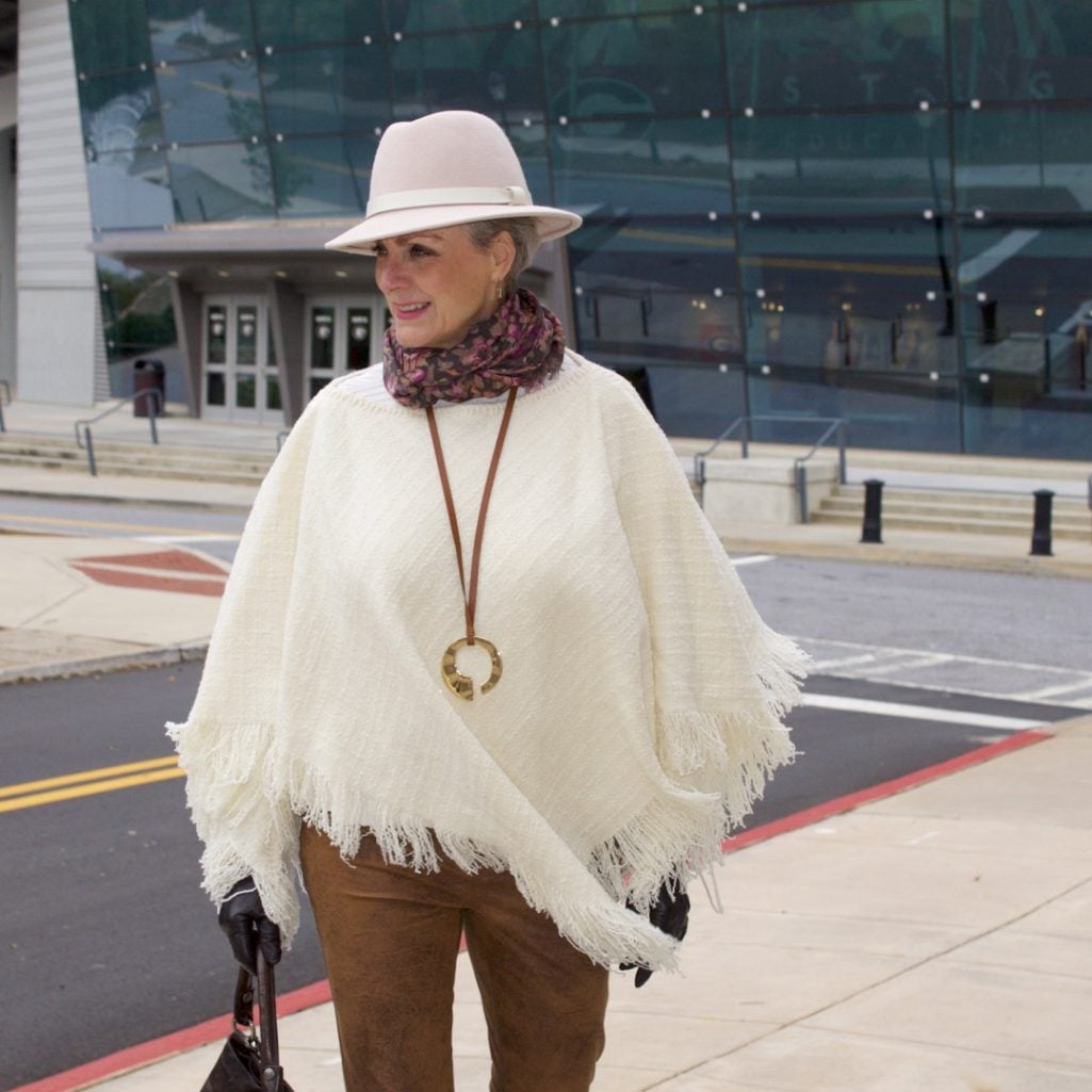 ralph lauren poncho chico's faux leather leggings