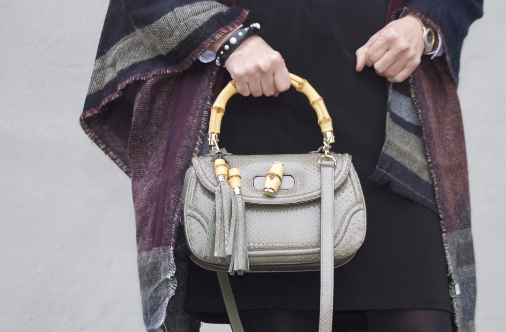 gucci python handbag with bamboo handles