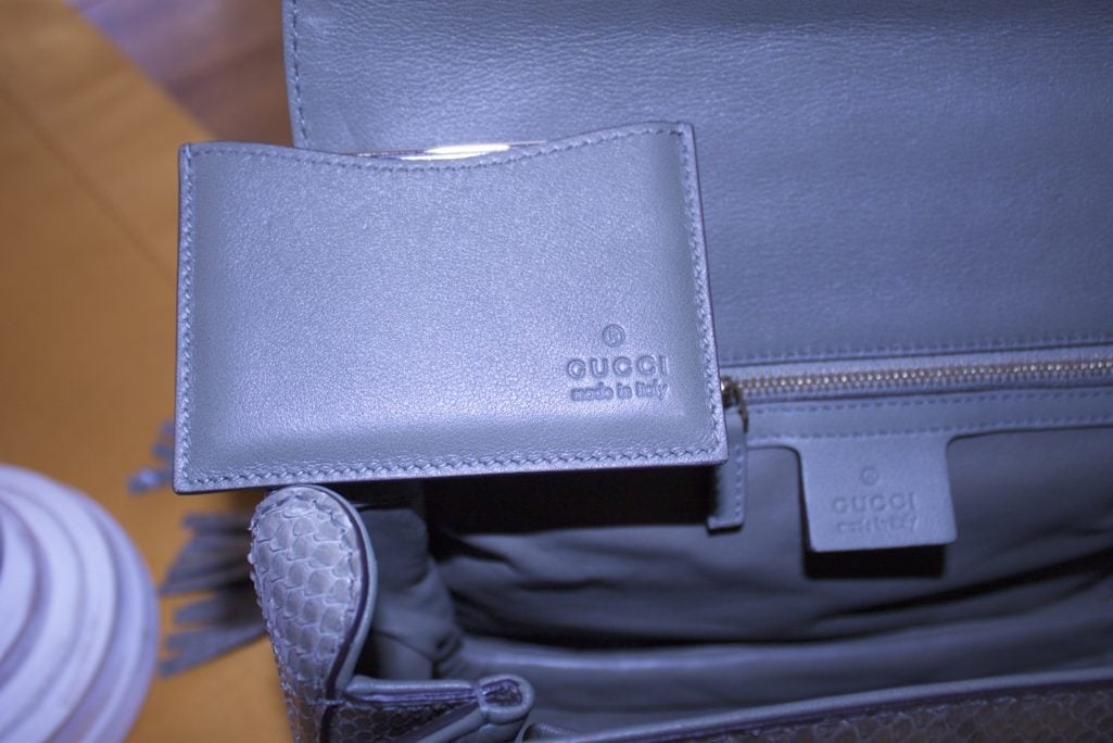 gucci python handbag with bamboo handles