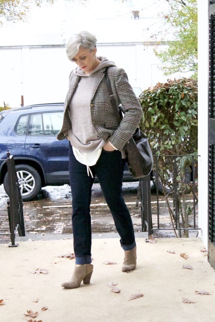 j.crew blazer, ann taylor sweater, dolce vita booties