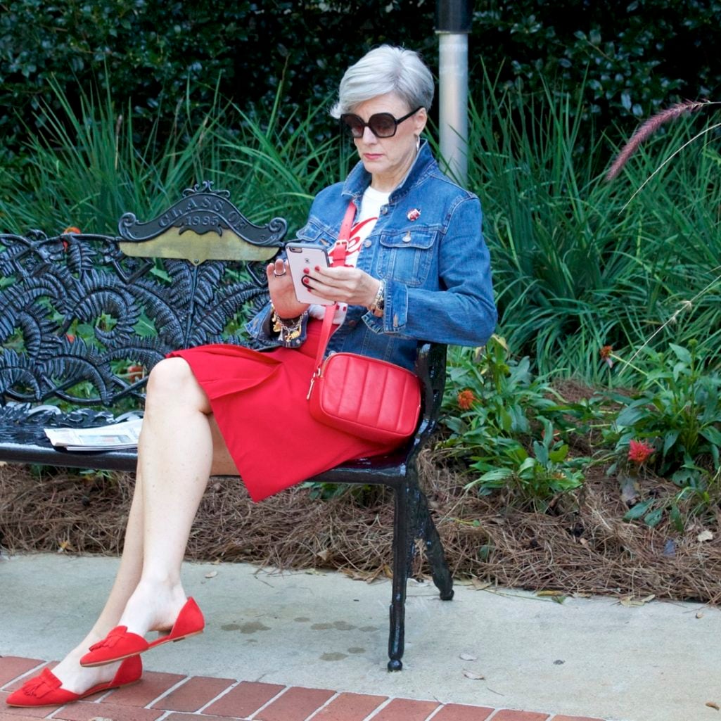 red a-line skirt from talbots