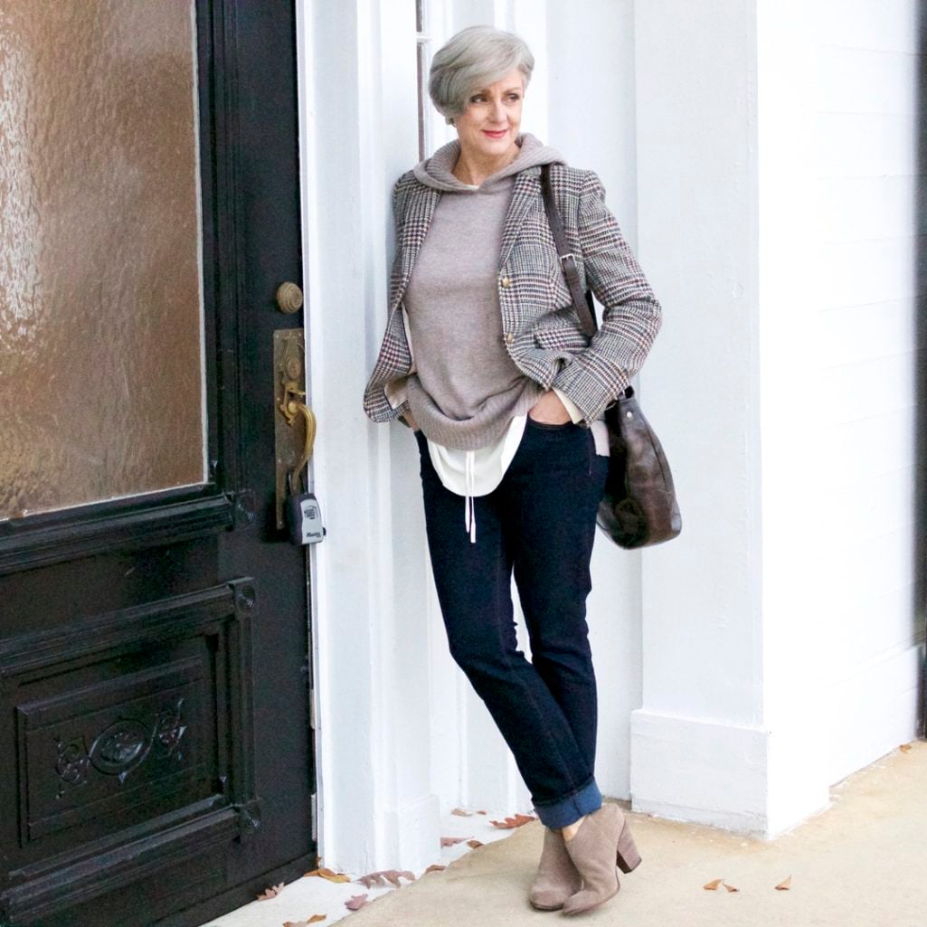 j.crew blazer, ann taylor sweater, dolce vita booties