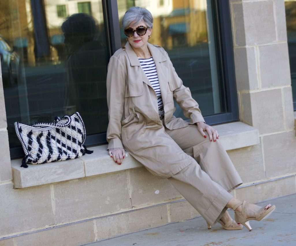 adrian allen shoes, a new day khaki pants trench coat, boden stripe tee
