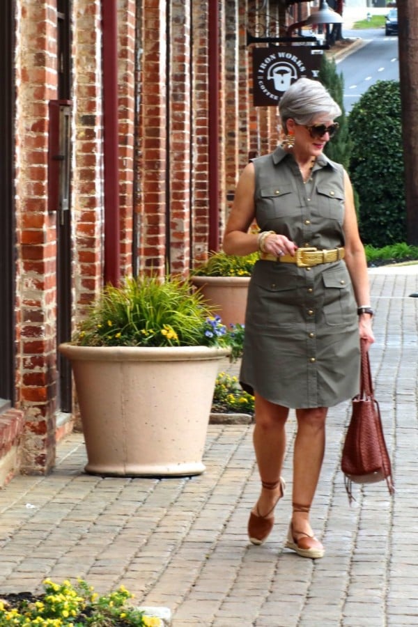 ralph lauren trench dress, ralph lauren gold belt, soludos espadrilles, tory burch necklace, tory burch earrings,