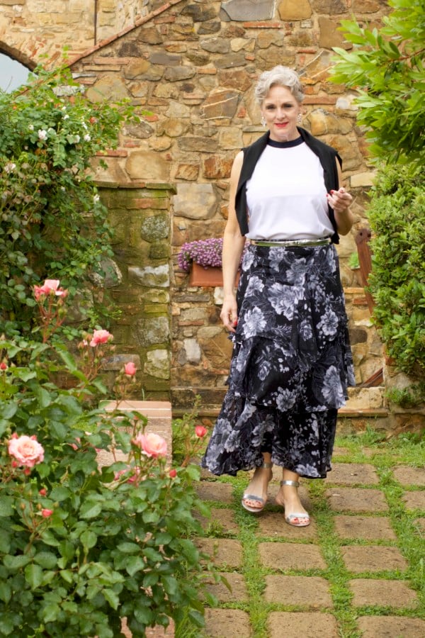 I.N.C. black and white maxi skir