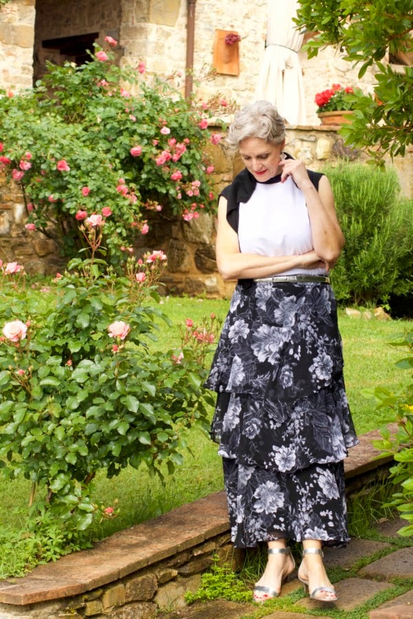 I.N.C. black and white maxi skir