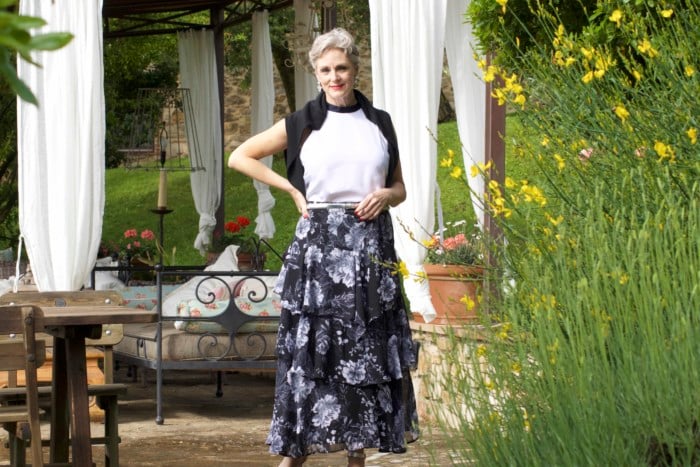 I.N.C. black and white maxi skir