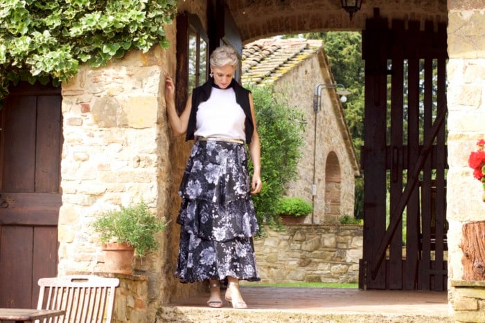 I.N.C. black and white maxi skir