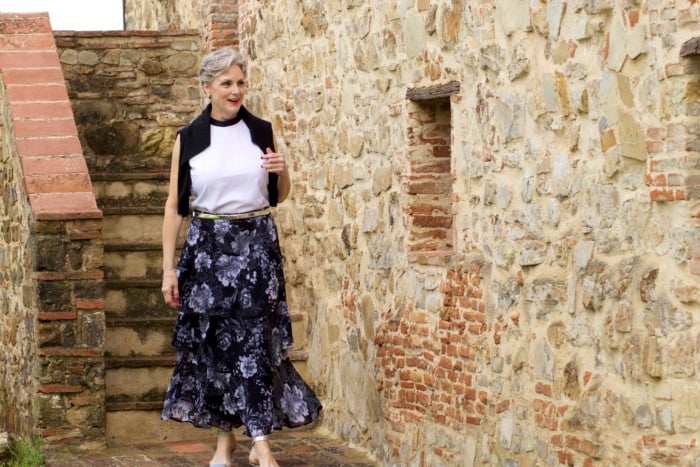 I.N.C. black and white maxi skir