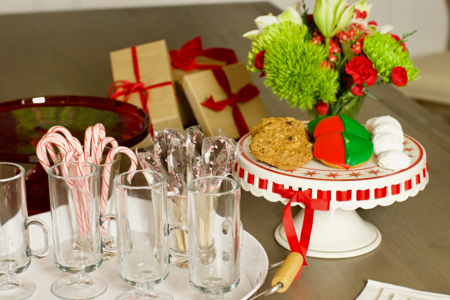 for a special treat warm your guests with a spread of hot chocolate and all of the toppings you think go well. place the different toppings in individual bowls.