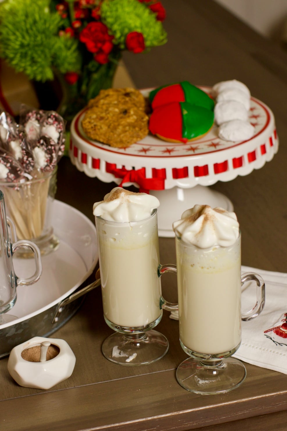 for a special treat warm your guests with a spread of hot chocolate and all of the toppings you think go well. place the different toppings in individual bowls.