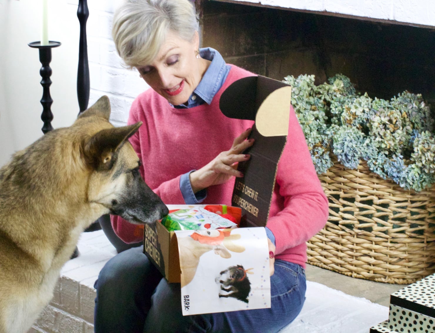 oscar from style at a certain age opens a super chewer barkbox