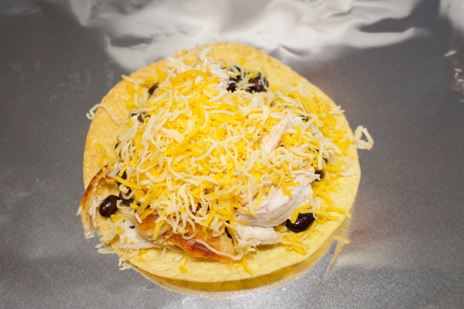 nacho chicken tostada