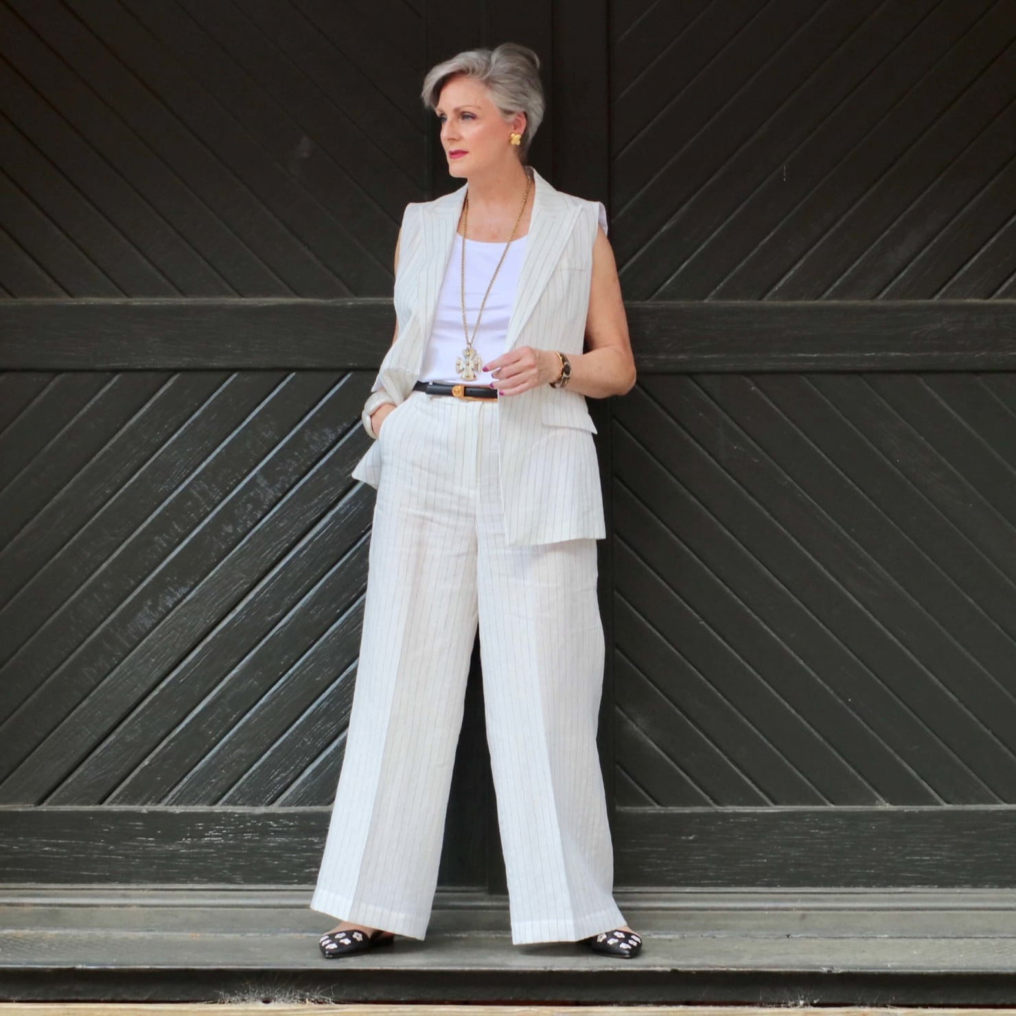 lafayette linen pinstripe vest and pants