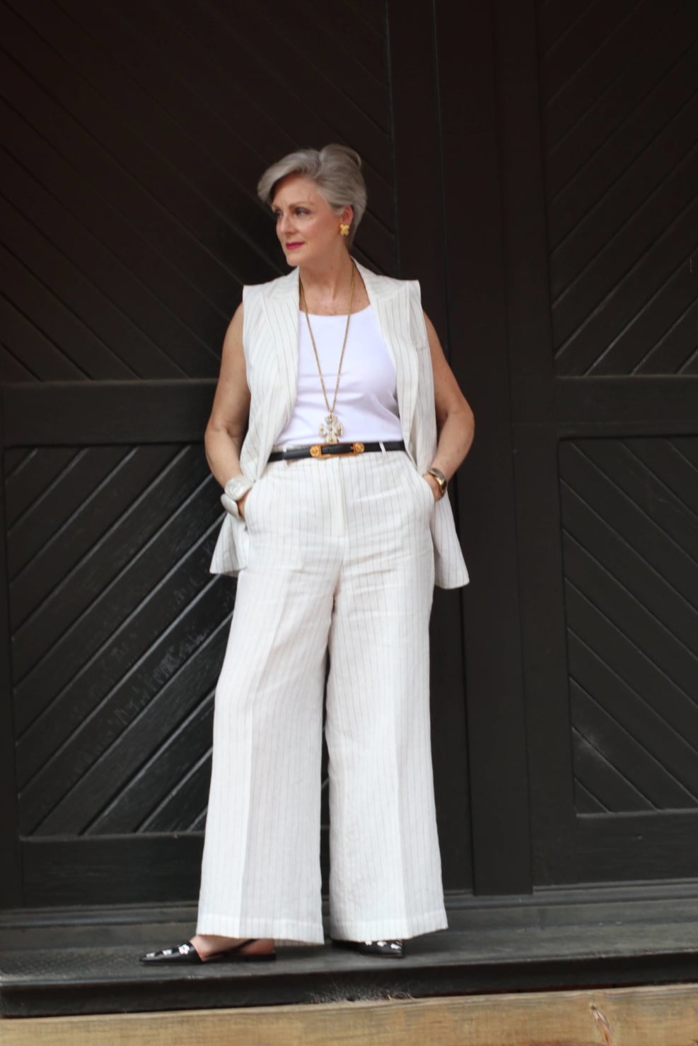 lafayette linen pinstripe vest and pants