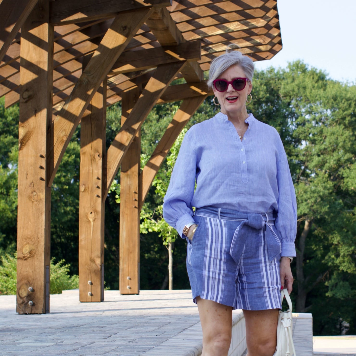 lightweight linen shirt and shorts
