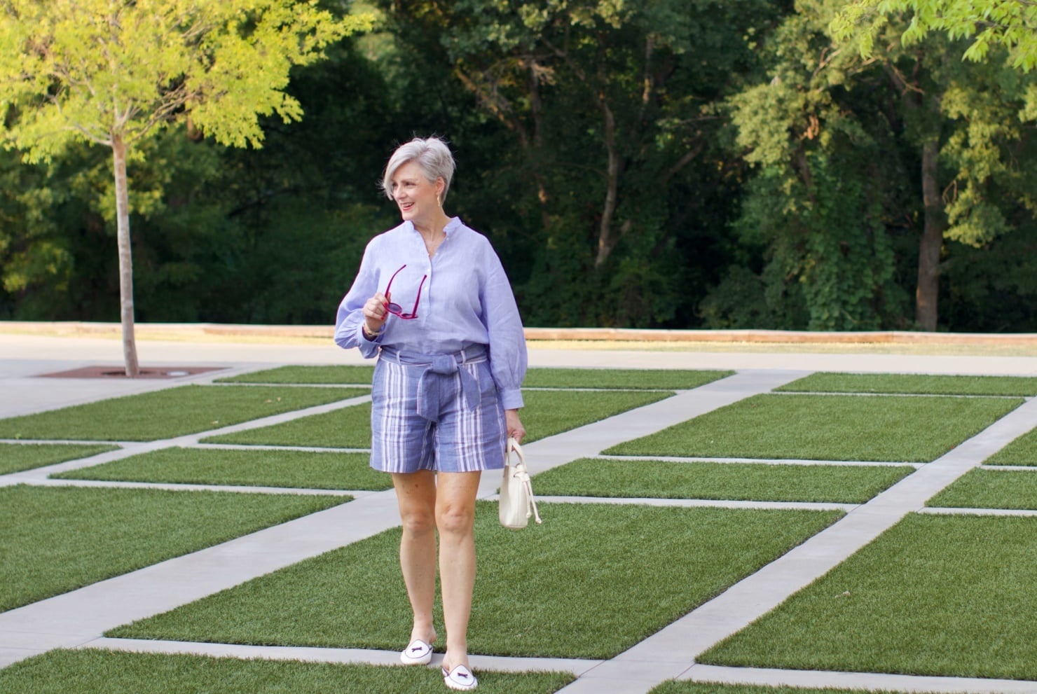lightweight linen shirt and shorts