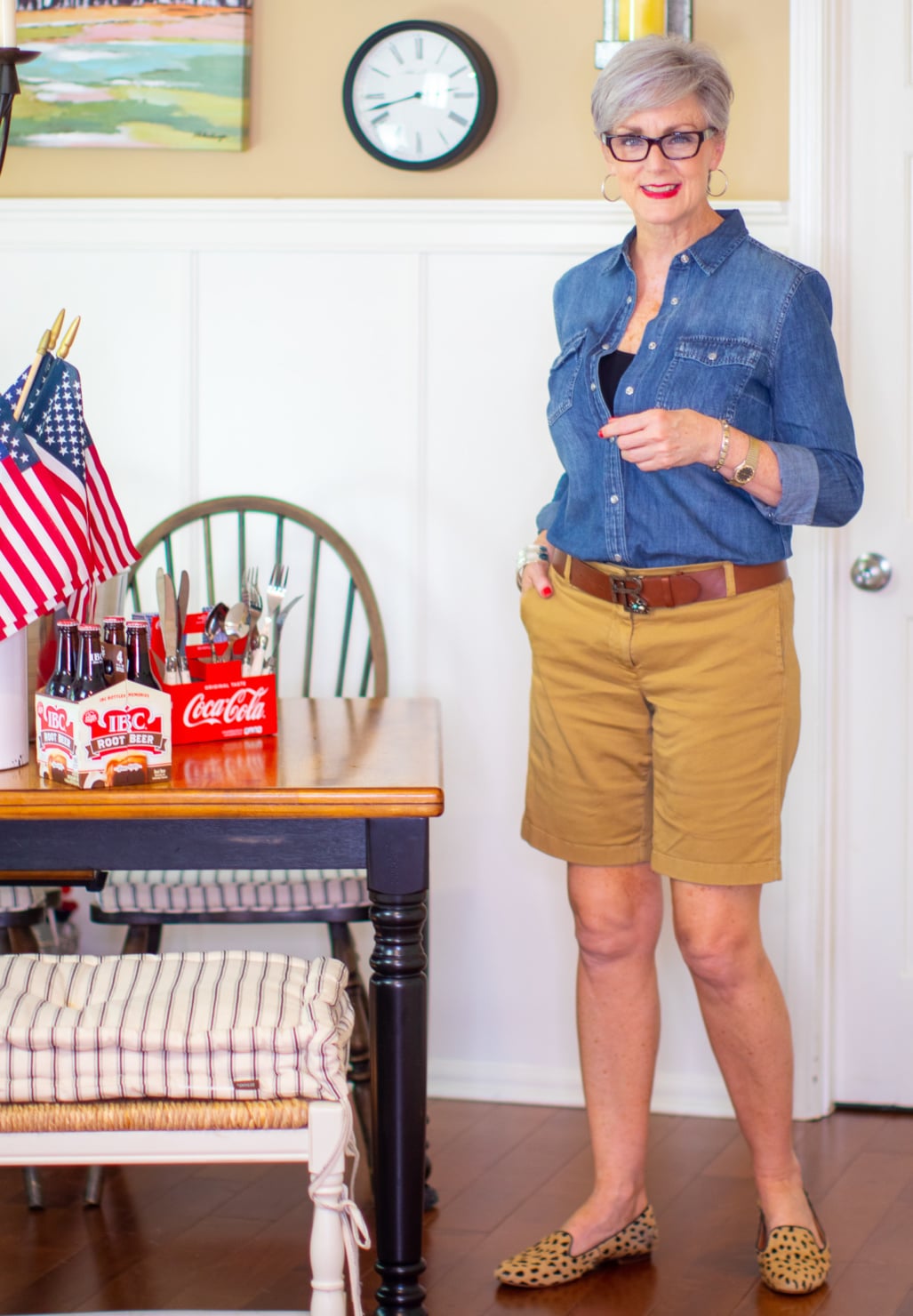 chino shorts chambray shirt