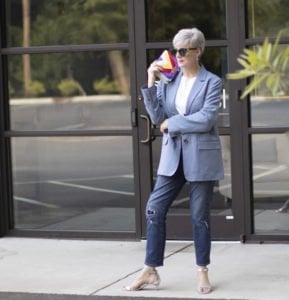 blue linen blazer