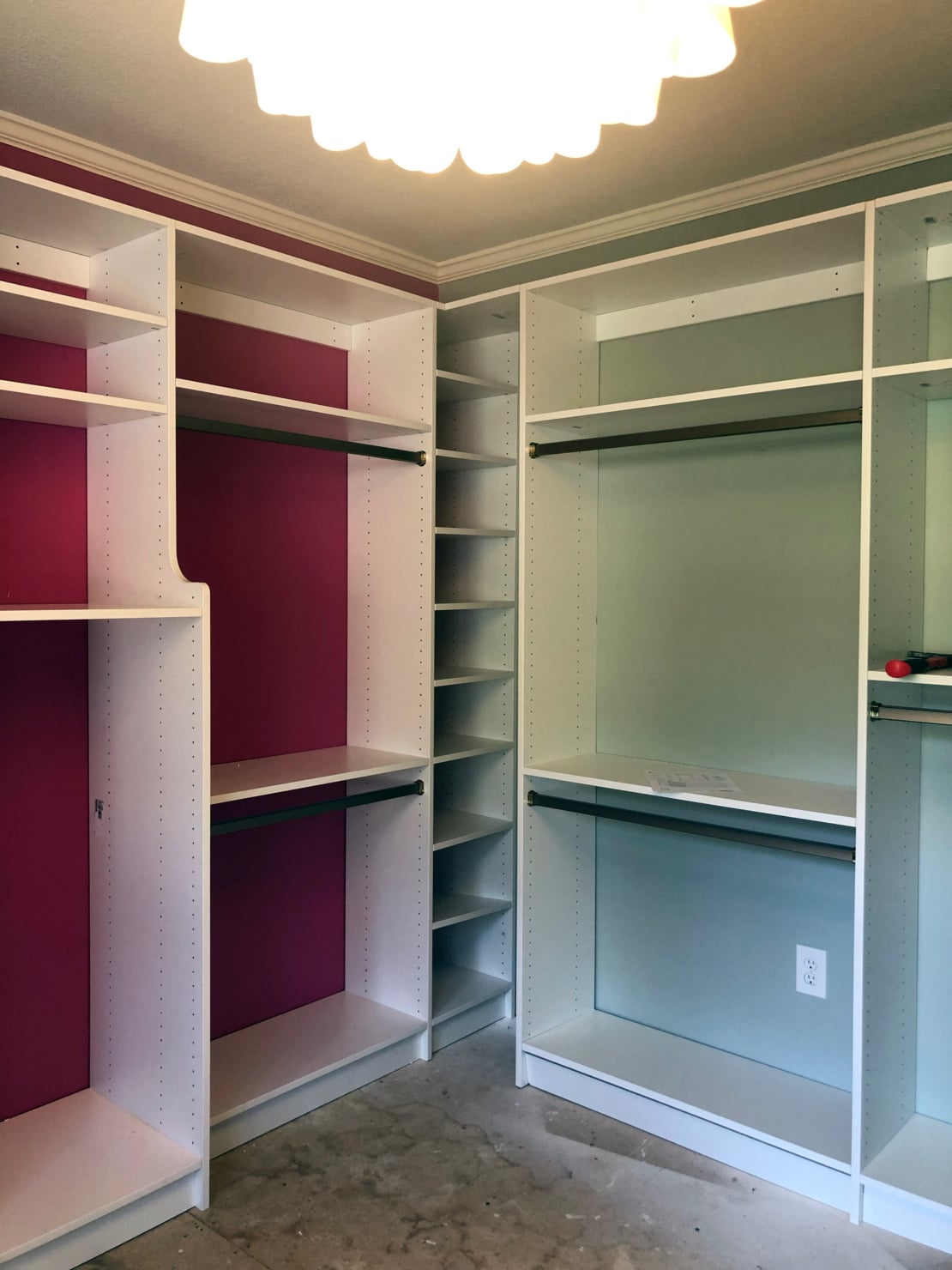 custom closet shelves and custom closet cabinets