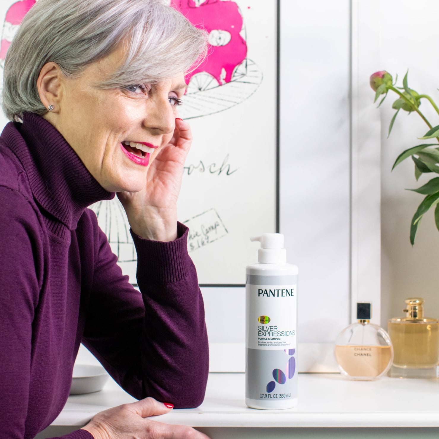 silver hair with Pantene