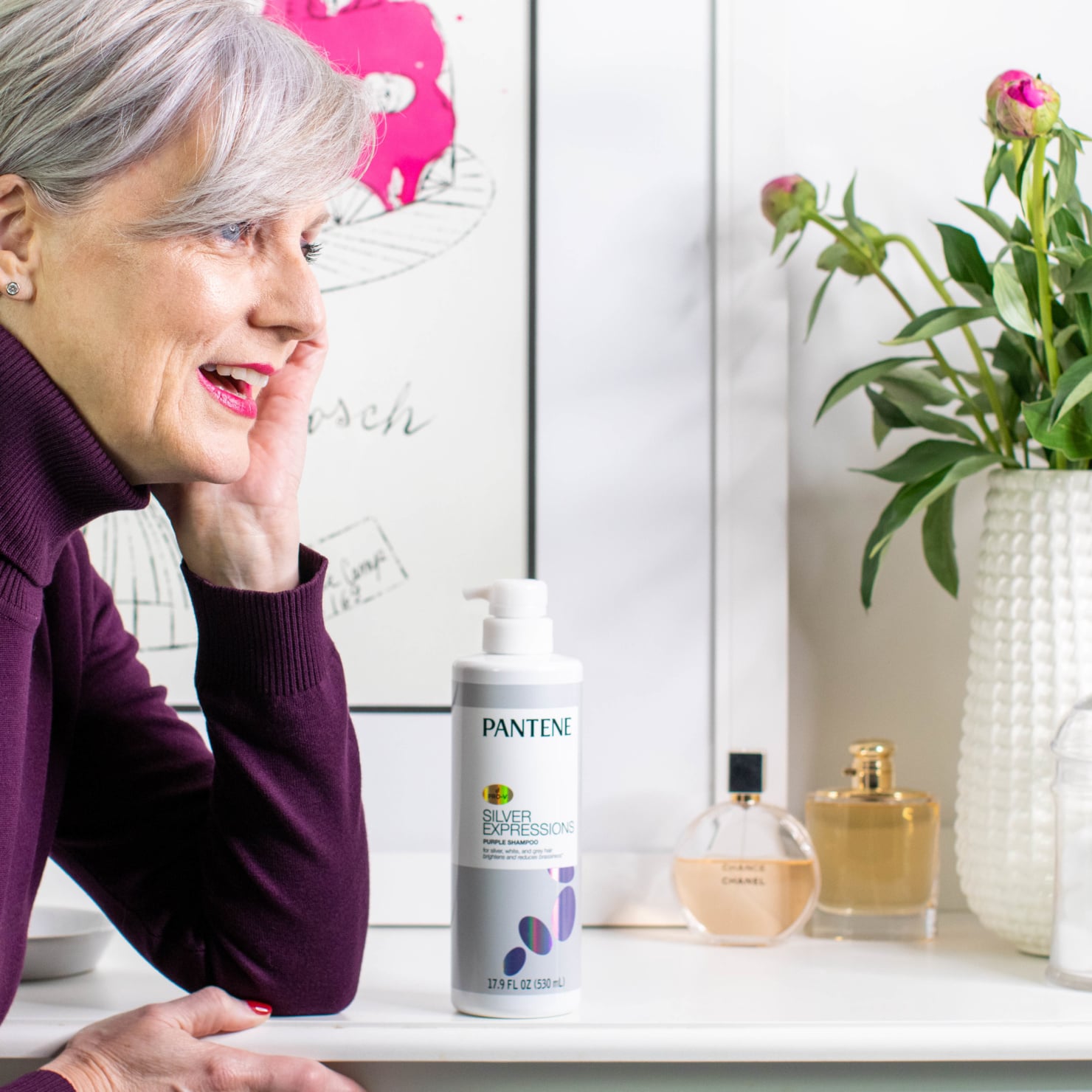 silver hair with Pantene
