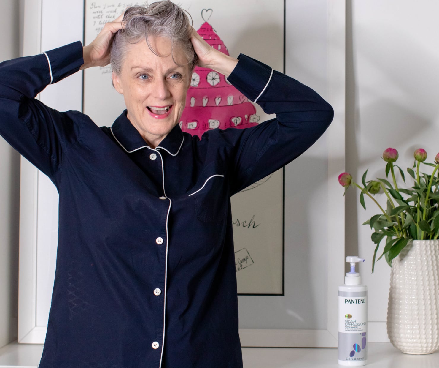 silver hair with Pantene