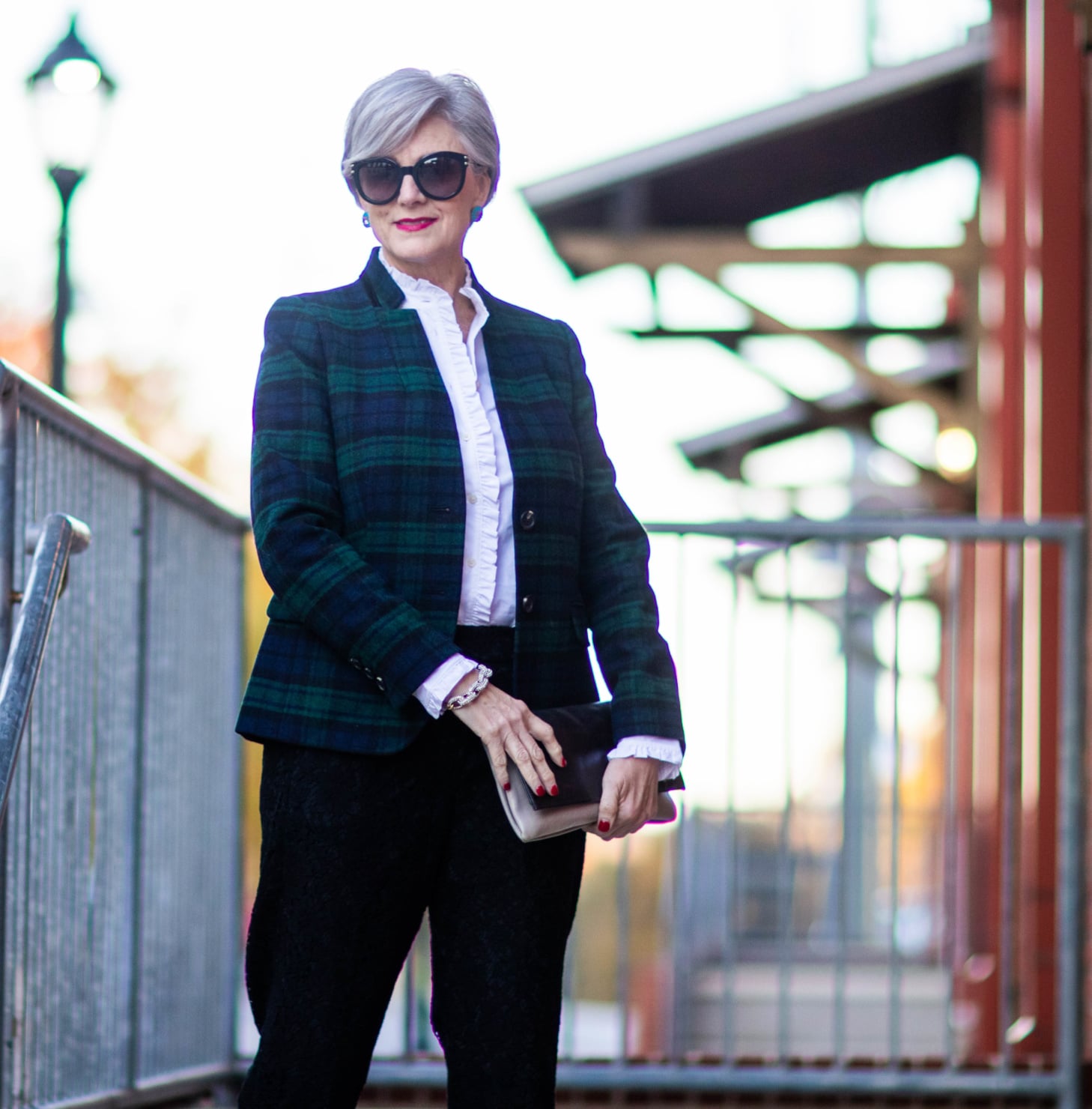 blackwatch plaid and lace pants