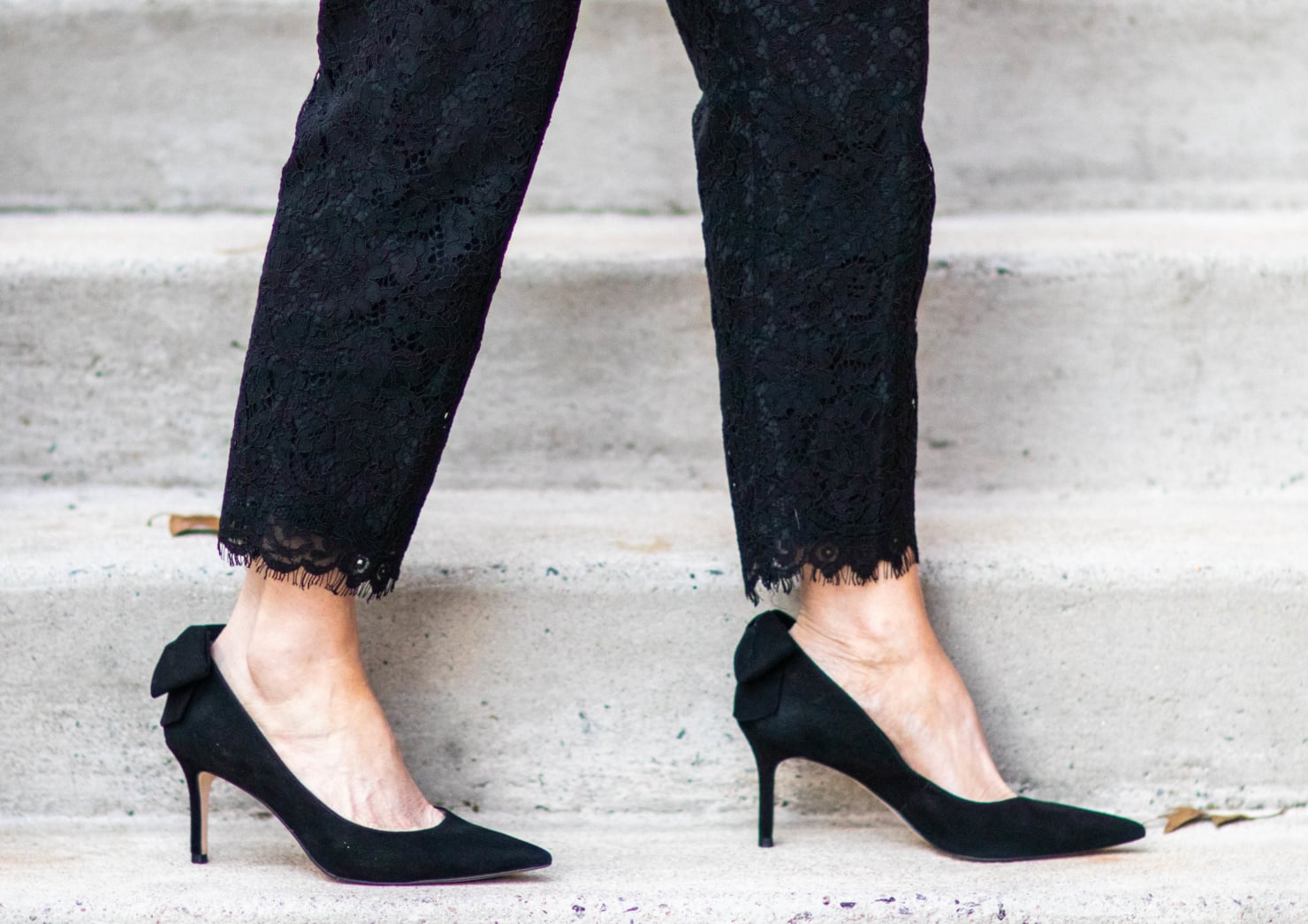 blackwatch plaid and lace pants