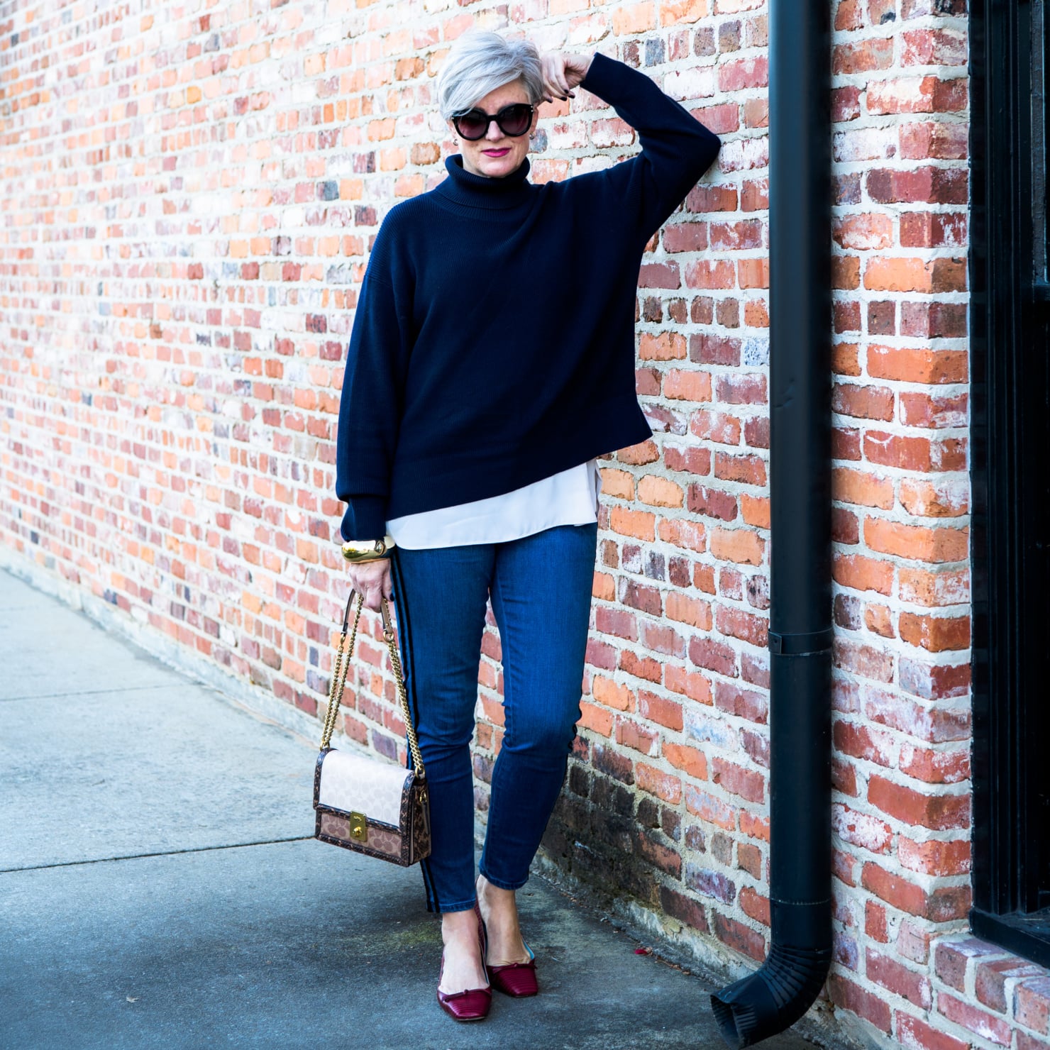 turtlenecks and blue jeans