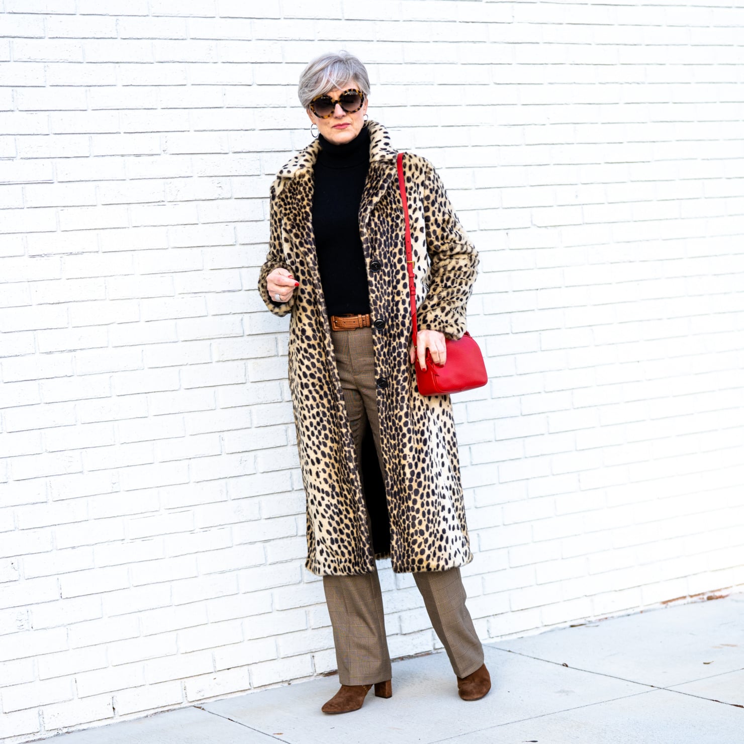how to wear leopard with glen plaid