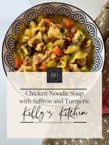 Chicken Noodle Soup with Saffron and Turmeric