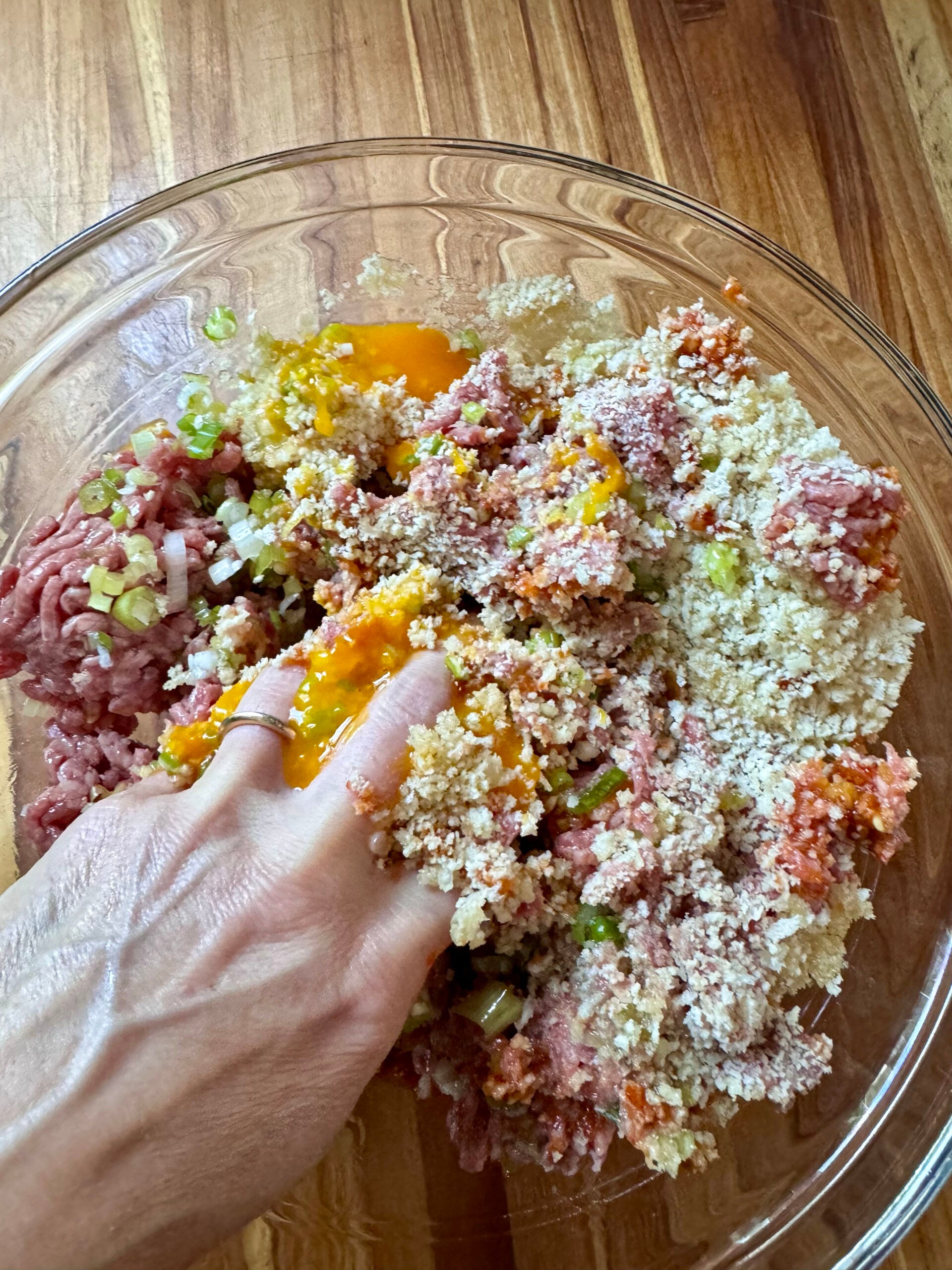 making meatballs mixture