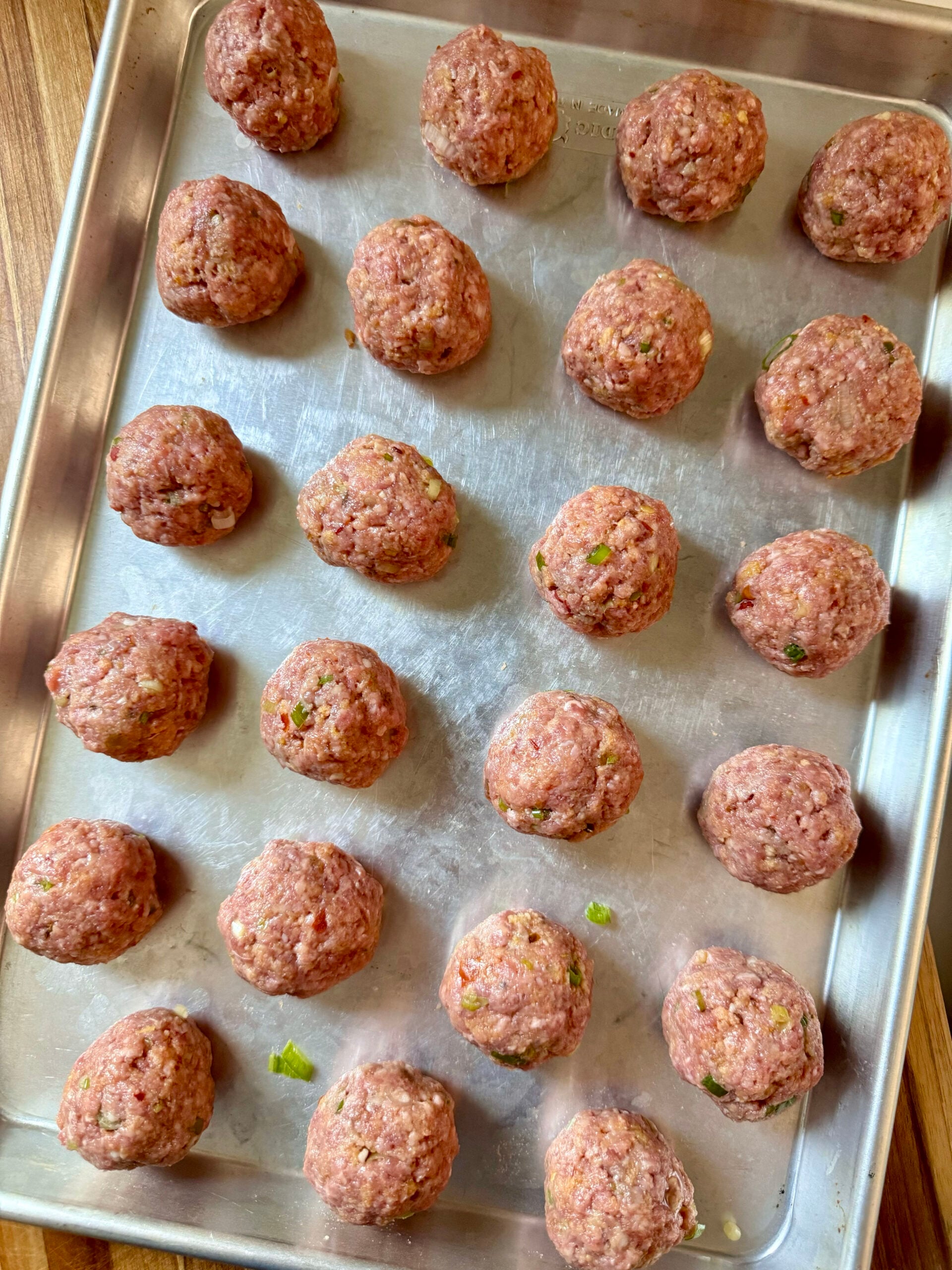 meatballs on pan