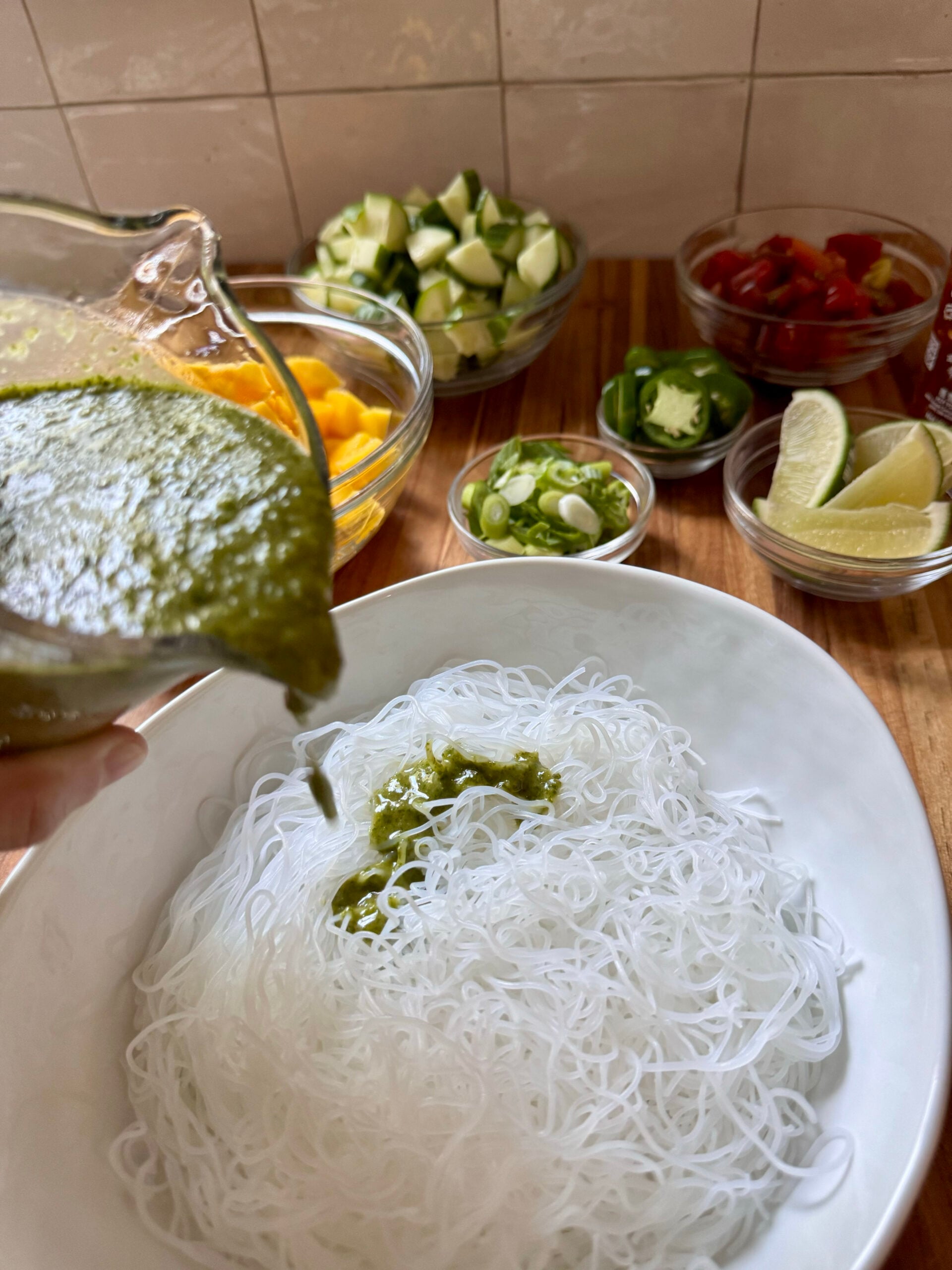 Cold Noodle Salad with Meatballs