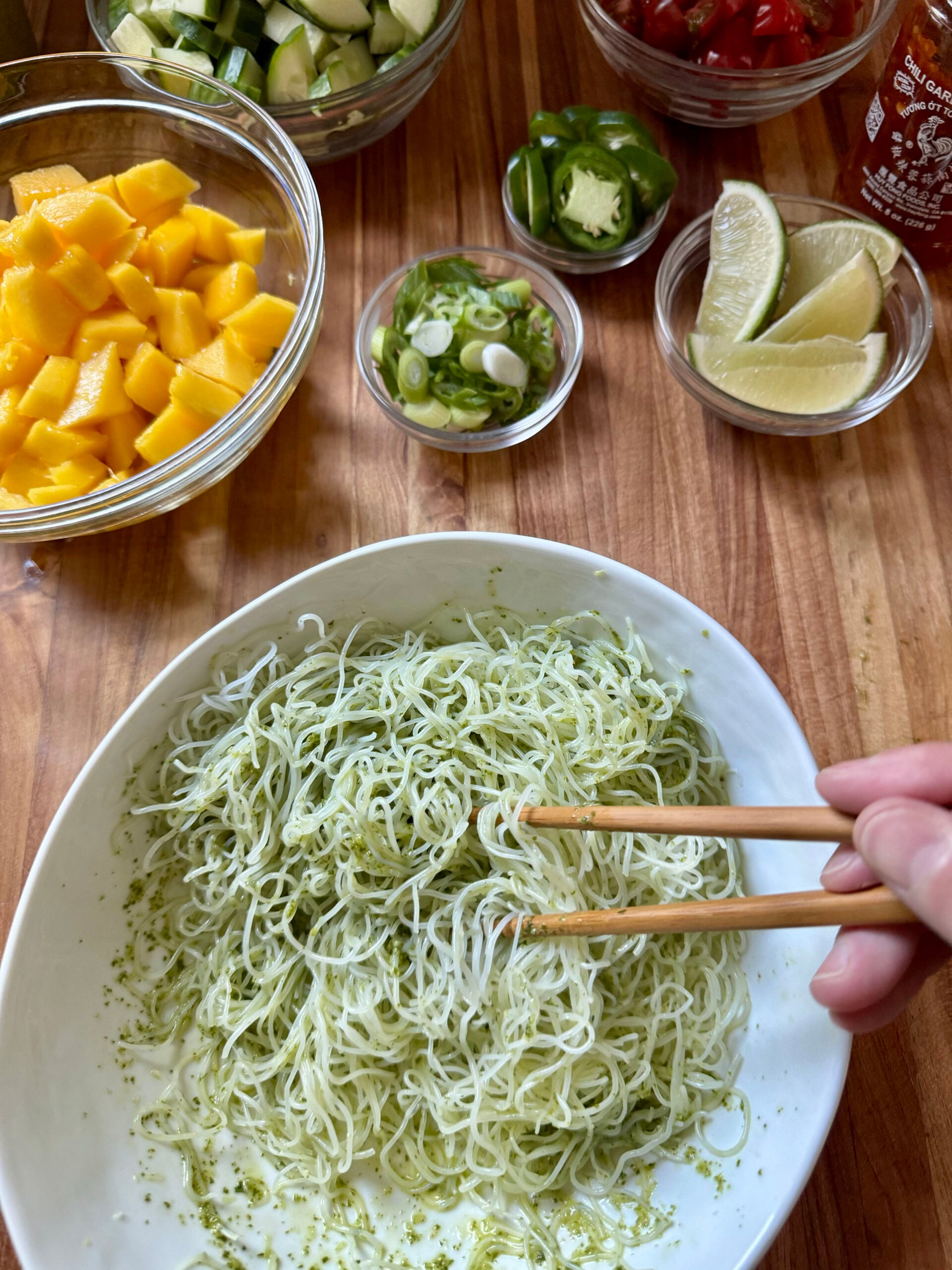 Cold Noodle Salad with Meatballs