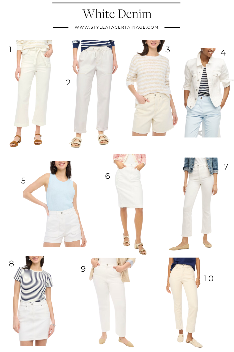 white denim outfits