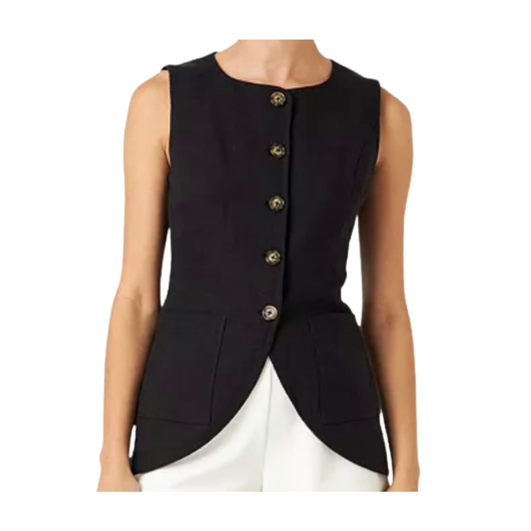 slim fit linen waistcoat
