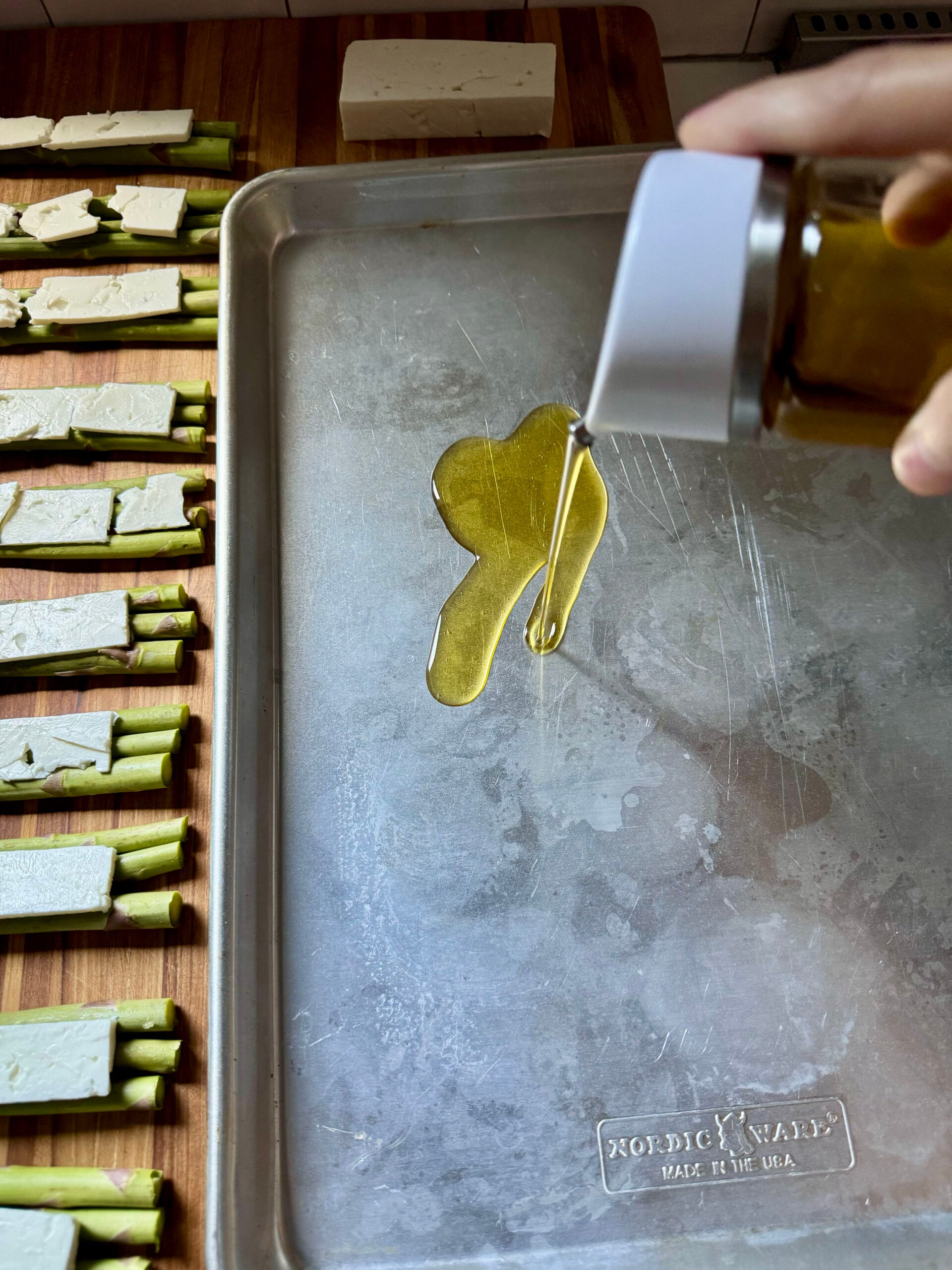 spread olive oil