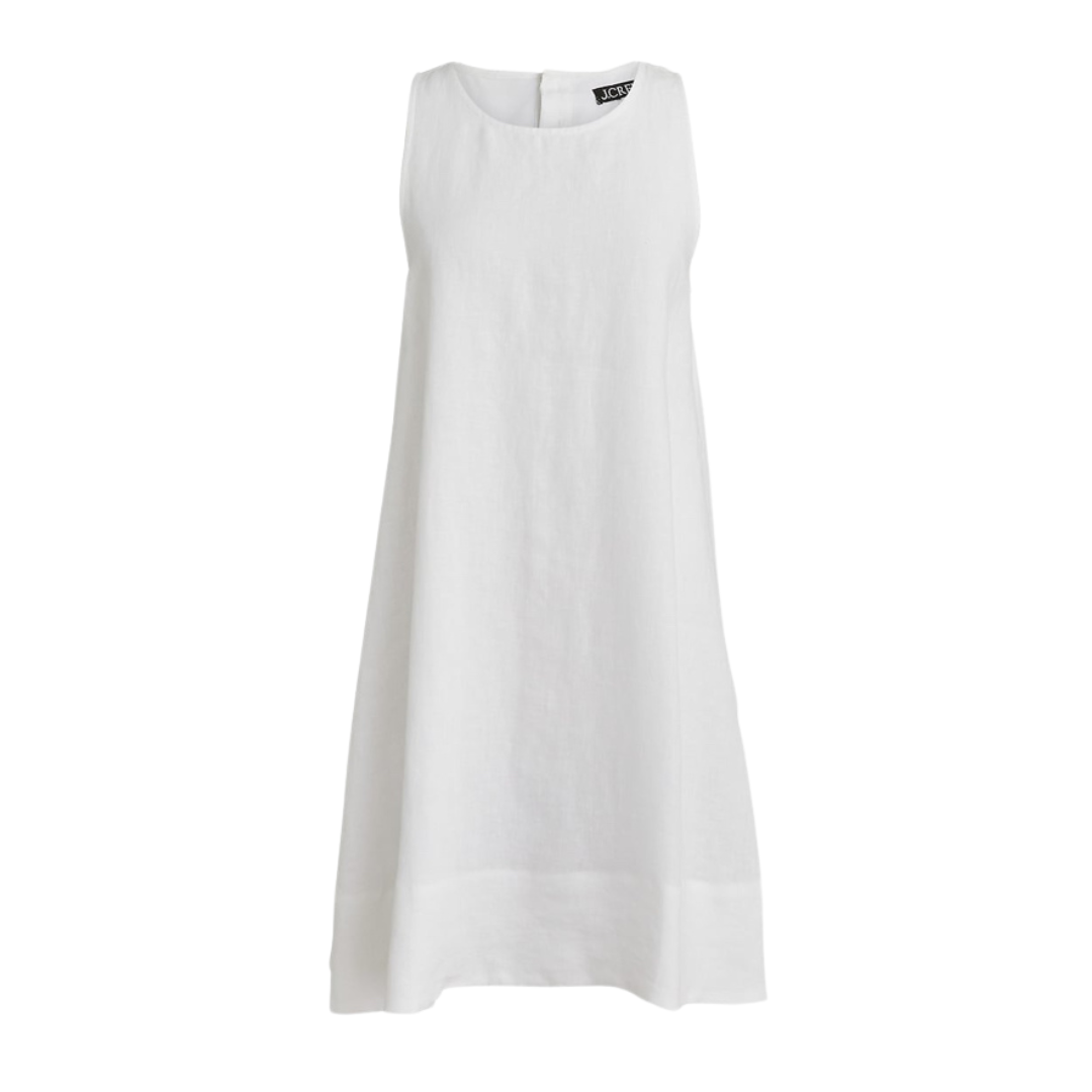 button back dress in linen