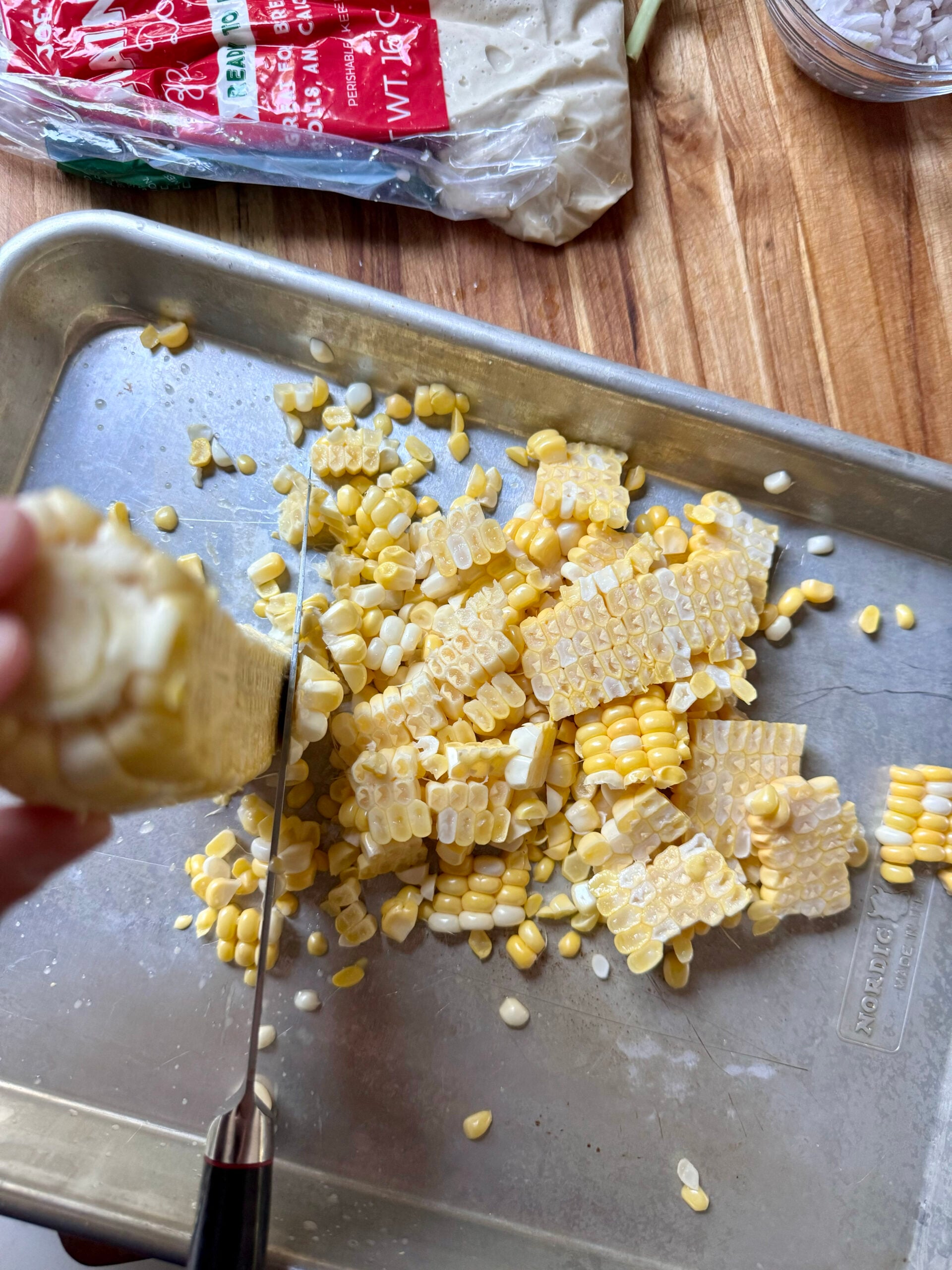 slicing corn