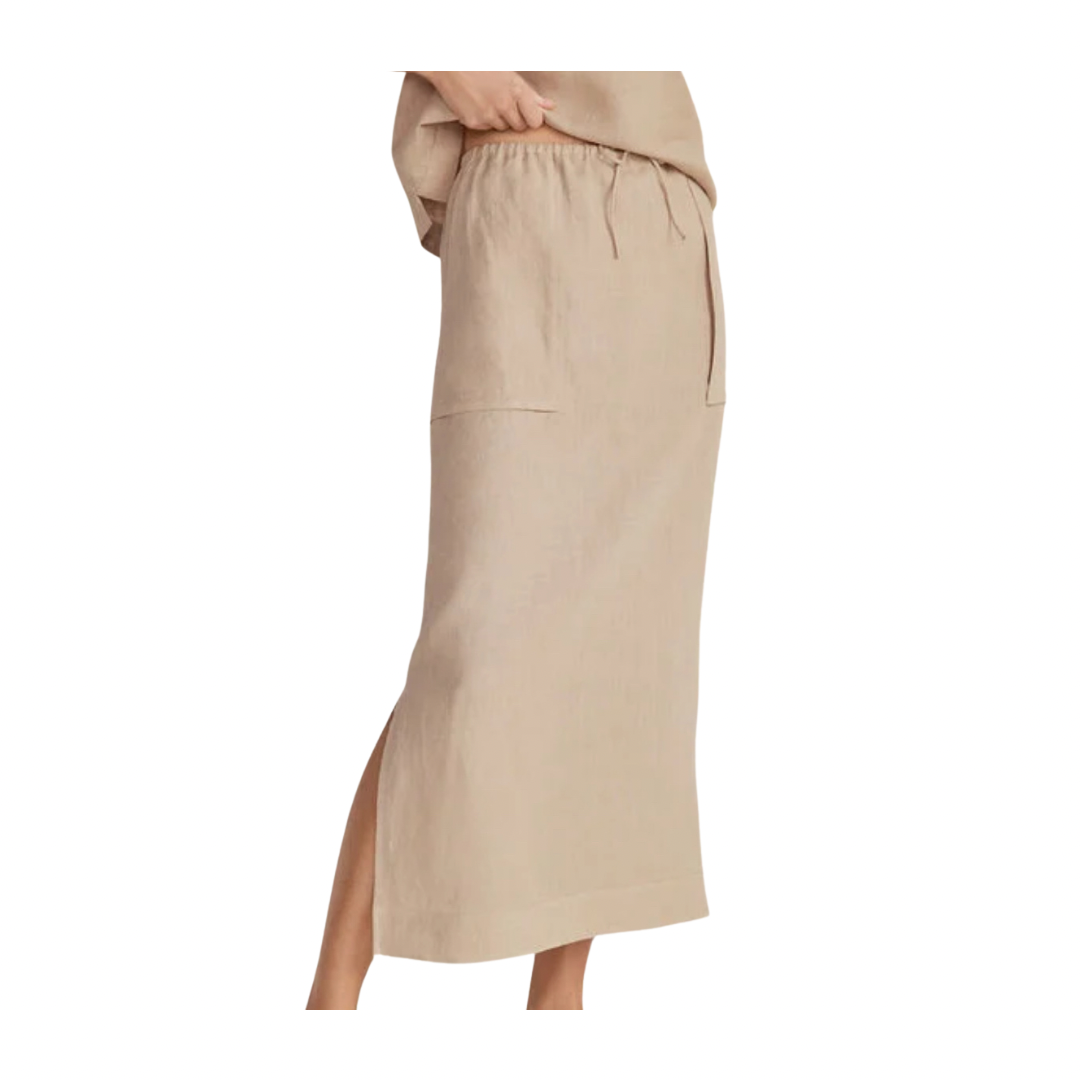 linen cargo skirt