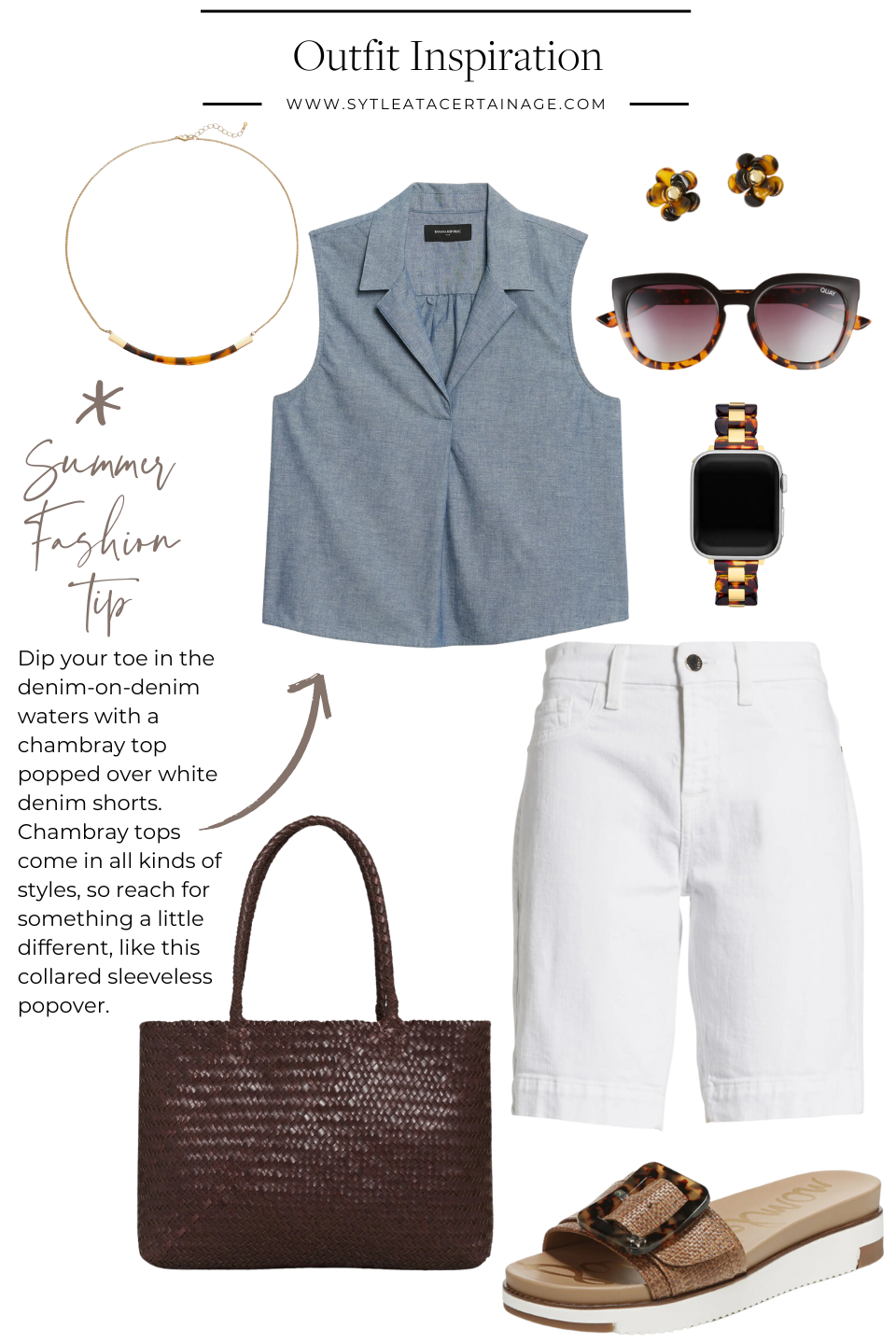 White Denim Shorts Outfit Inspiration