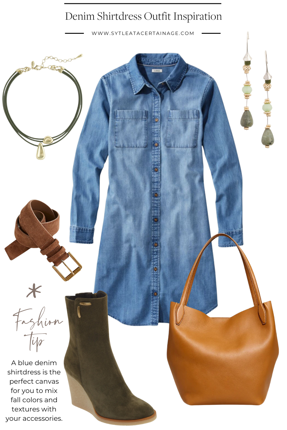 Denim Dress Outfit Inspiration 2